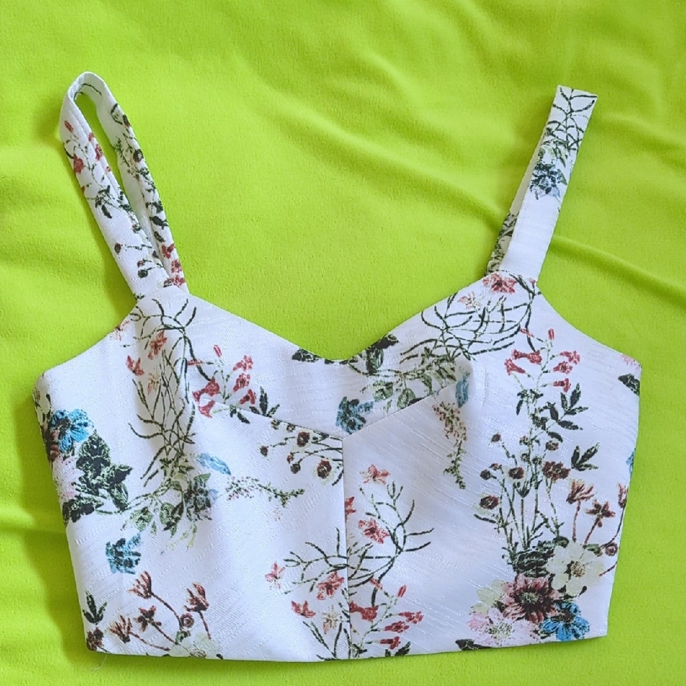 Lucy Paris Floral Print White Tank Top